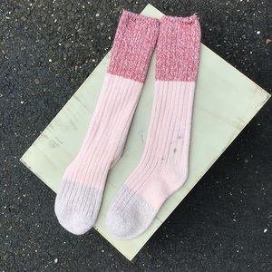 Thick packet knee high socks pink maroon blk red